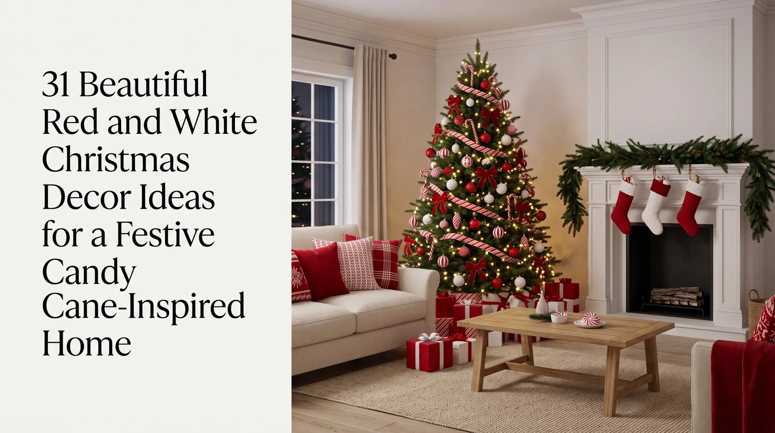 31 Beautiful Red and White Christmas Decor Ideas for a Festive Candy Cane-Inspired Home