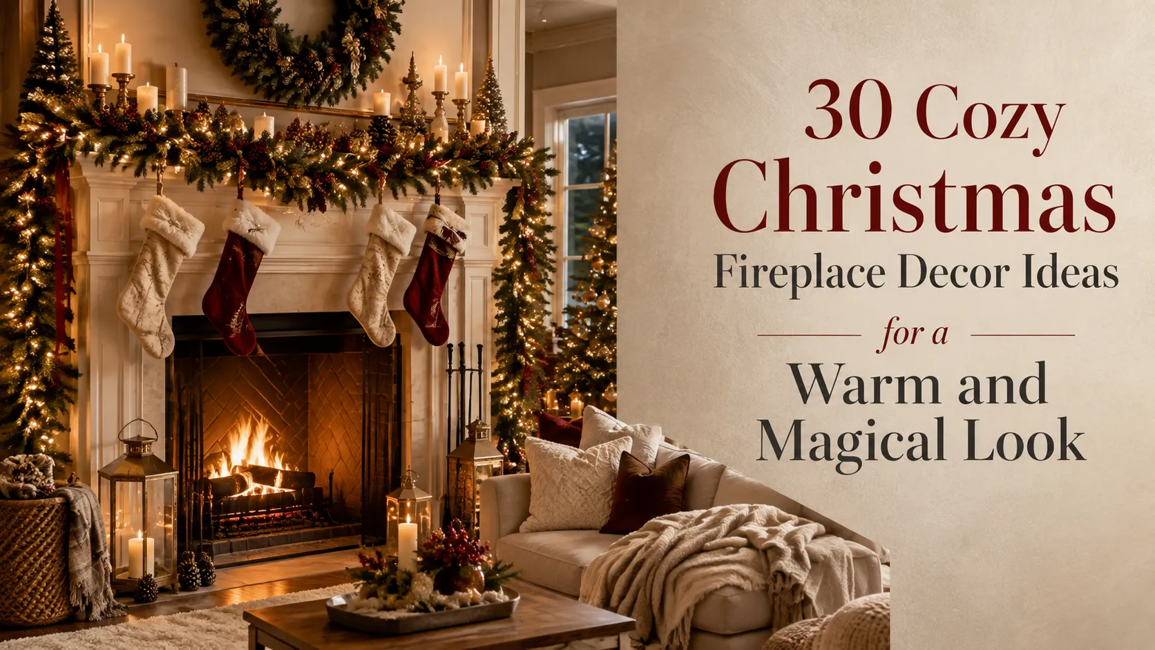 30 Cozy Christmas Fireplace Decor Ideas for a Warm and Magical Look