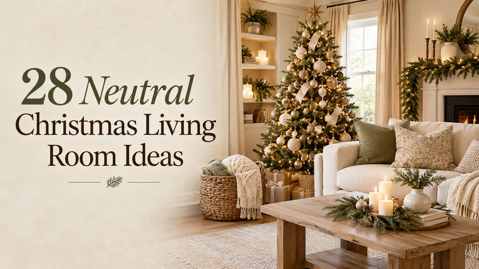 28 Neutral Christmas Living Room Ideas